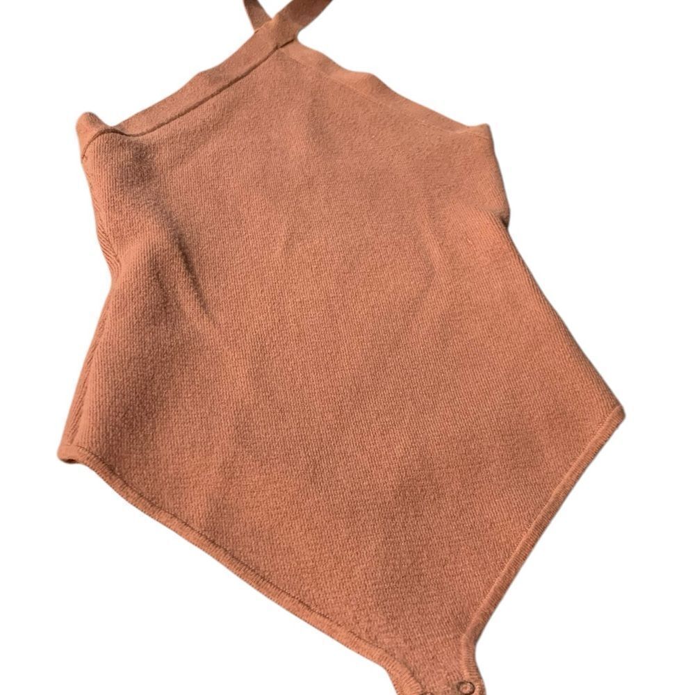 Abercrombie & Fitch Women’s Bodysuit Halter Tie Top  in Peach/Tan